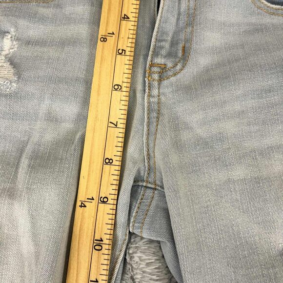 AERO Jeans Womens 6 Skinny Mid Rise Blue Distressed Stretch Denim Festival - Picture 9 of 9